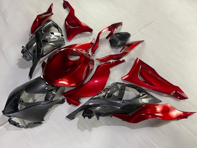 Comprare Carena Moto Kawasaki ZX6R 2023-2025 - Rosso Fibra di Carbonio