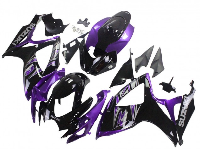 Comprare Kit Carena Moto Suzuki GSXR 600 / GSXR 750 2006-2007 - Viola Nero Lucido