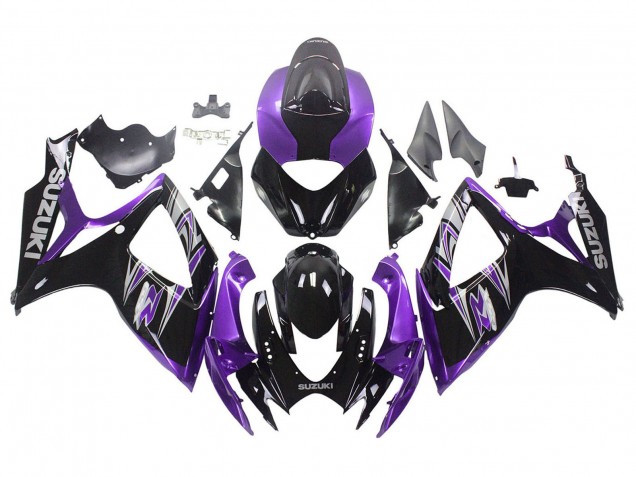 Comprare Kit Carena Moto Suzuki GSXR 600 / GSXR 750 2006-2007 - Viola Nero Lucido
