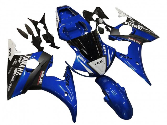 Comprare Carena Moto Yamaha YZF R6 2003-2004 - Blu Bianco Nero Lucido Yamalube