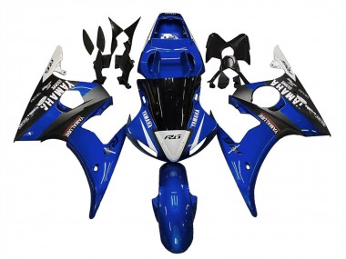 Comprare Carena Moto Yamaha YZF R6S 2006-2009 - Blu Bianco Nero Lucido Yamalube