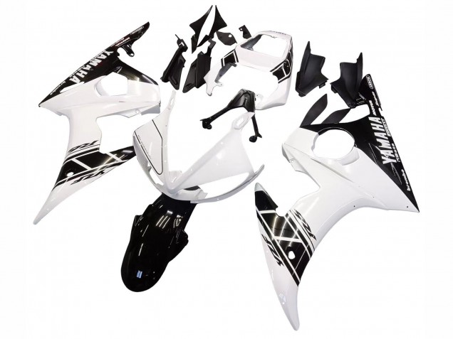 Comprare Carena Moto Yamaha YZF R6S 2006-2009 - Bianco Nero Lucido