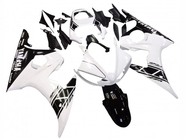 Comprare Carena Moto Yamaha YZF R6S 2006-2009 - Bianco Nero Lucido