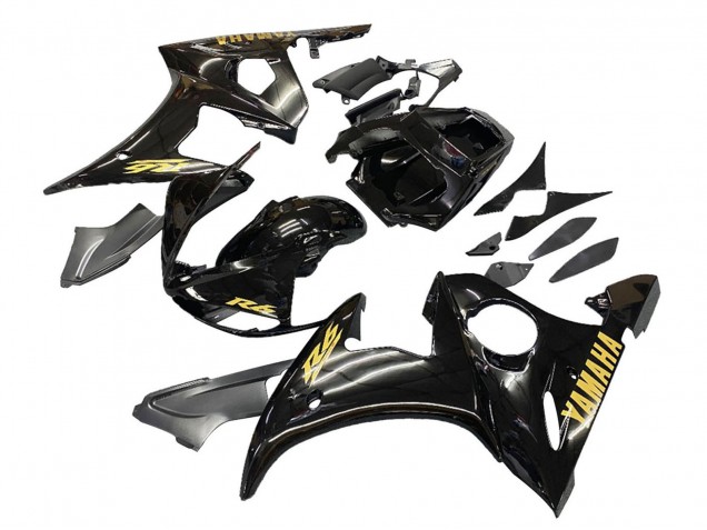 Comprare Carena Moto Yamaha YZF R6S 2006-2009 - Nero Lucido Oro Decals