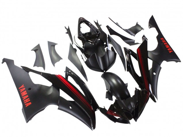 Comprare Carena Moto Yamaha YZF 600 R6 2008-2016 - Nero Lucido Nero Opaco Rosso Banda