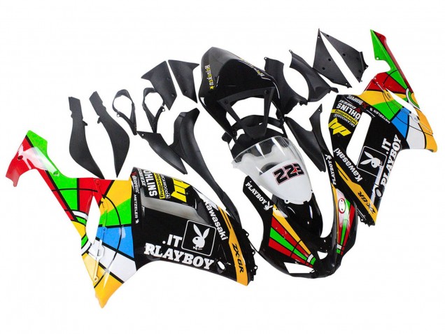 Comprare Carena Moto Kawasaki ZX6R 2007-2008 - Colorato Playboy 223