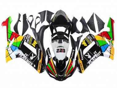 Comprare Carena Moto Kawasaki ZX6R 2007-2008 - Colorato Playboy 223