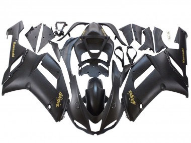 Comprare Carena Moto Kawasaki ZX6R 2007-2008 - Nero Opaco Giallo Logo Ninja
