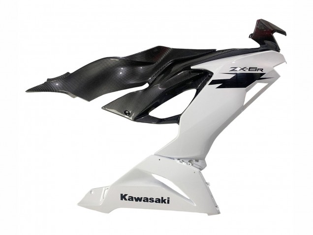 Comprare Carena Moto Kawasaki ZX6R 2019-2022 - Bianco Nero Fibra di Carbonio