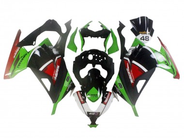 Comprare Carena Moto Kawasaki EX300 2013-2024 - Verde Bianco Rosso Nero Elf