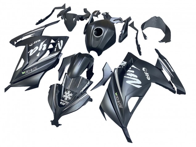 Comprare Carena Moto Kawasaki EX300 2013-2024 - Nero Opaco Bianco Elf Nevicare