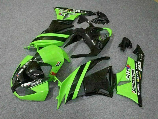 Comprare Carena Moto Kawasaki ZX6R 2009-2012 - Verde Nero Lucido Elf Touch4 Bridgestone