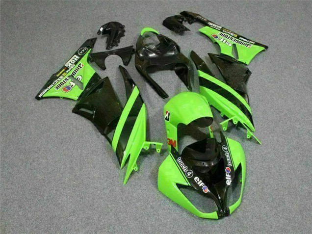Comprare Carena Moto Kawasaki ZX6R 2009-2012 - Verde Nero Lucido Elf Touch4 Bridgestone