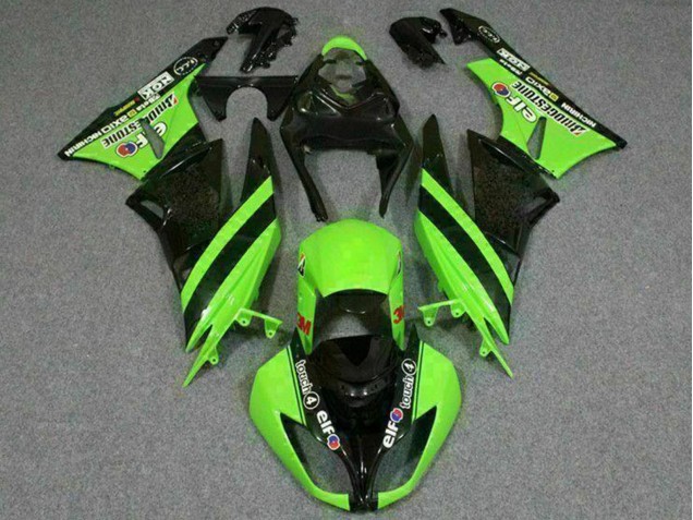 Comprare Carena Moto Kawasaki ZX6R 2009-2012 - Verde Nero Lucido Elf Touch4 Bridgestone