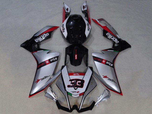 Comprare Carena Moto Aprilia RS4 50 125 2012-2018 - Argento Rosso Nero Lucido
