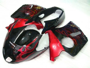 Comprare Kit Carena Moto Honda CBR1100XX Blackbird 1996-2007 - Nero Lucido Rosso Fiamma