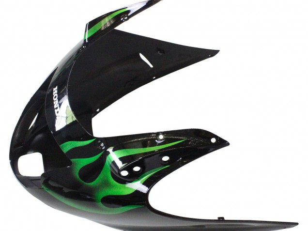 Comprare Carena Moto Honda CBR1100XX Blackbird 1996-2007 - Nero Lucido Verde Fiamma