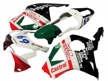 Comprare Carena Moto Honda CBR900RR 954 2002-2003 - Bianco Rosso Verde Nero Lucido Castrol