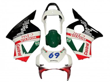 Comprare Carena Moto Honda CBR900RR 954 2002-2003 - Bianco Rosso Verde Nero Lucido Castrol