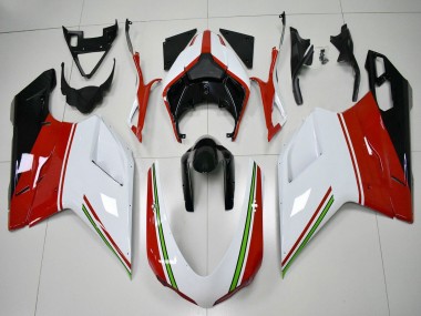 Comprare Carena Moto Ducati 848/1098/1198 2007-2014 - Bianco Rosso Verde Nero Lucido