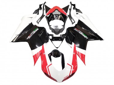 Comprare Carena Moto Ducati 848/1098/1198 2007-2014 - Bianco Rosso Nero Lucido