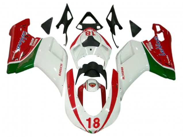 Comprare Carena Moto Ducati 848/1098/1198 2007-2014 - Bianco Rosso Verde 18
