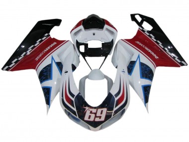 Comprare Carena Moto Ducati 848/1098/1198 2007-2014 - Bianco Rosso Blu Nero Lucido Corse 69