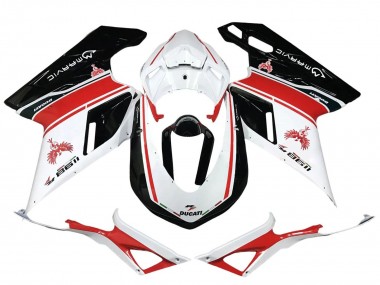 Comprare Carena Moto Ducati 1198 2007-2014 - Bianco Rosso Nero Lucido