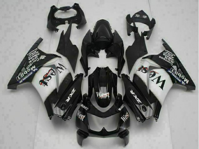 Comprare Carena Moto Kawasaki EX250 2008-2012 - Nero Lucido Bianco West