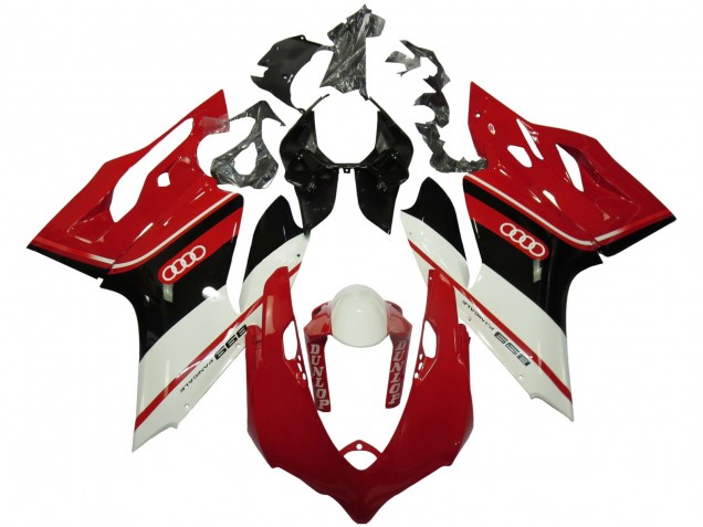 Comprare Carena Moto Ducati Panigale 899 2011-2014 - Bianco Rosso Nero Lucido Dunlop