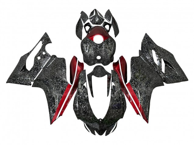 Comprare Carena Moto Ducati Panigale 899/1199 2011-2014 - Nero Forgiato Fibra di Carbonio Stile Rosso