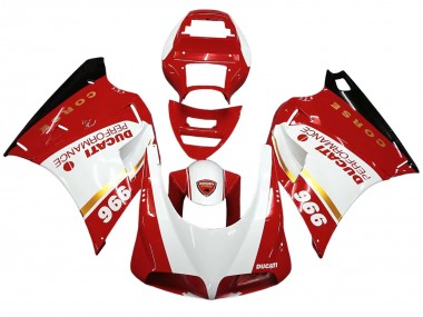 Comprare Carena Moto Ducati 996 1993-2005 - Bianco Rosso Oro Nero Lucido Corse Performance