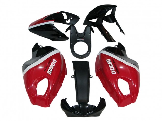 Comprare Carena Moto Ducati Monster 696 796 1100 1100S 2008-2012 - Rosso Bianco Nero Lucido