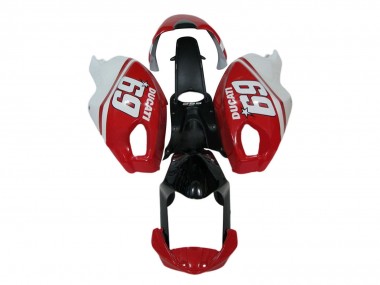 Comprare Carena Moto Ducati Monster 696 796 1100 1100S 2008-2012 - Bianco Rosso Nero Lucido 69