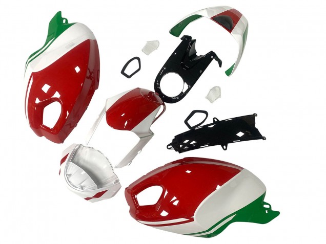 Comprare Carena Moto Ducati Monster 696 796 1100 1100S 2008-2012 - Bianco Rosso Verde