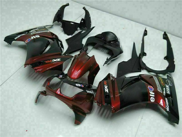Comprare Carena Moto Kawasaki EX250 2008-2012 - Nero Lucido Rosso Bordeaux