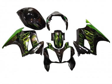 Comprare Carena Moto Honda VFR 800 2002-2013 - Nero Lucido Verde Fiamma