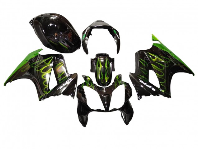 Comprare Carena Moto Honda VFR 800 2002-2013 - Nero Lucido Verde Fiamma