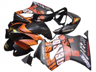 Comprare Carena Moto Honda VFR 800 2002-2013 - Nero Opaco Arancia Rossi Repsol 46
