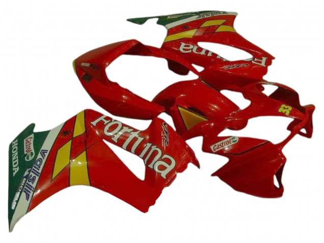Comprare Carena Moto Honda VFR 800 2002-2013 - Rosso Giallo Verde Fortuna Castrol Valsir 33