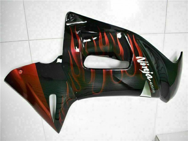 Comprare Carena Moto Kawasaki EX650 2006-2008 - Nero Lucido Rosso Fiamma