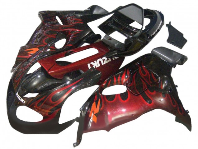 Comprare Carena Moto Suzuki TL1000R 1998-2003 - Nero Lucido Rosso Fiamma