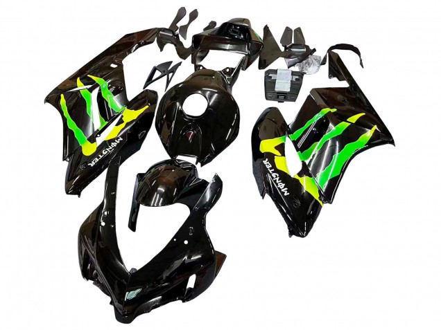 Comprare Carena Moto Honda CBR1000RR 2004-2005 - Nero Lucido Giallo Verde Mostro