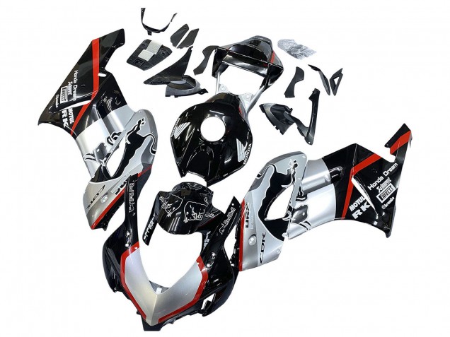 Comprare Carena Moto Honda CBR1000RR 2004-2005 - Argento Nero Lucido Rosso Banda