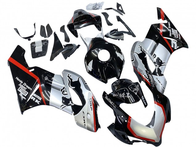 Comprare Carena Moto Honda CBR1000RR 2004-2005 - Argento Nero Lucido Rosso Banda