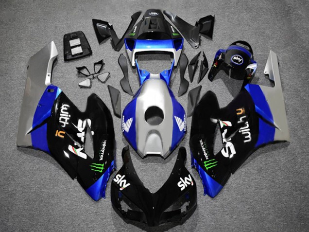 Comprare Carena Moto Honda CBR1000RR 2004-2005 - Argento Blu Nero Lucido Verde Mostro Sky