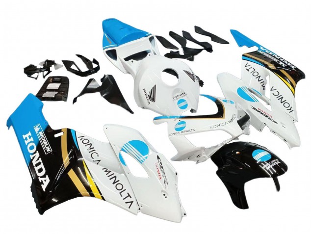 Comprare Carena Moto Honda CBR1000RR 2004-2005 - Bianco Azzurro Chiaro Giallo Nero Konica Minolta