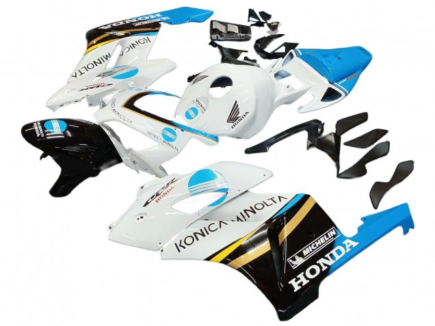 Comprare Carena Moto Honda CBR1000RR 2004-2005 - Bianco Azzurro Chiaro Giallo Nero Konica Minolta