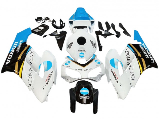 Comprare Carena Moto Honda CBR1000RR 2004-2005 - Bianco Azzurro Chiaro Giallo Nero Konica Minolta