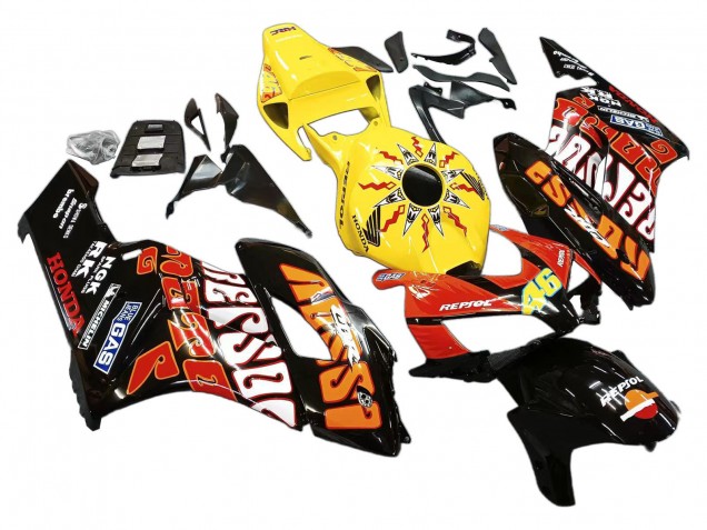 Comprare Carena Moto Honda CBR1000RR 2004-2005 - Giallo Arancia Nero Lucido Repsol Rossi 46